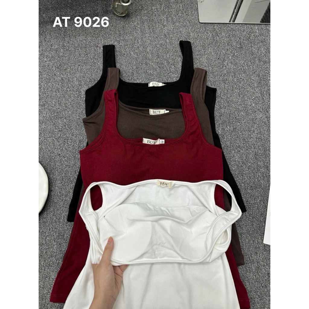 Áo thun nữ ba lỗ cổ chữ U Bigsize 55-85kg trơn có mút cố định tôn V1 AT9026 | BigBuy360 - bigbuy360.vn