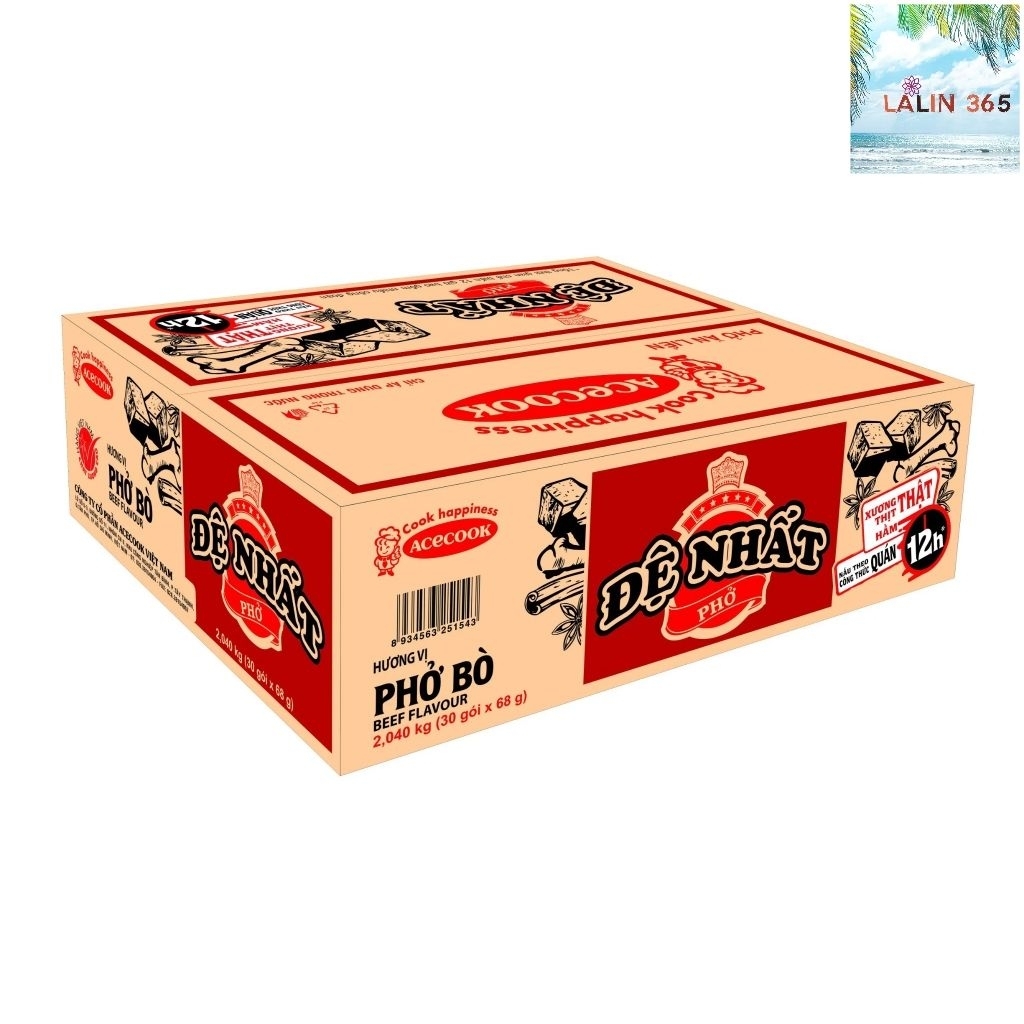 Thùng 30 gói phở bò Đệ Nhất Mềm Dai Thơm Ngon 65g