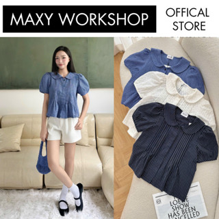 Áo sơ mi nữ dáng phồng cổ bèo Hàn Quốc Maxy Workshop