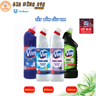  Vim Nước Tẩy Rửa Bồn Cầu Zero Xanh Biển Chanh Sả - Oải Hương Diệt Khuẩn 99.9% Khử Mùi Sạch Ố Vàng 