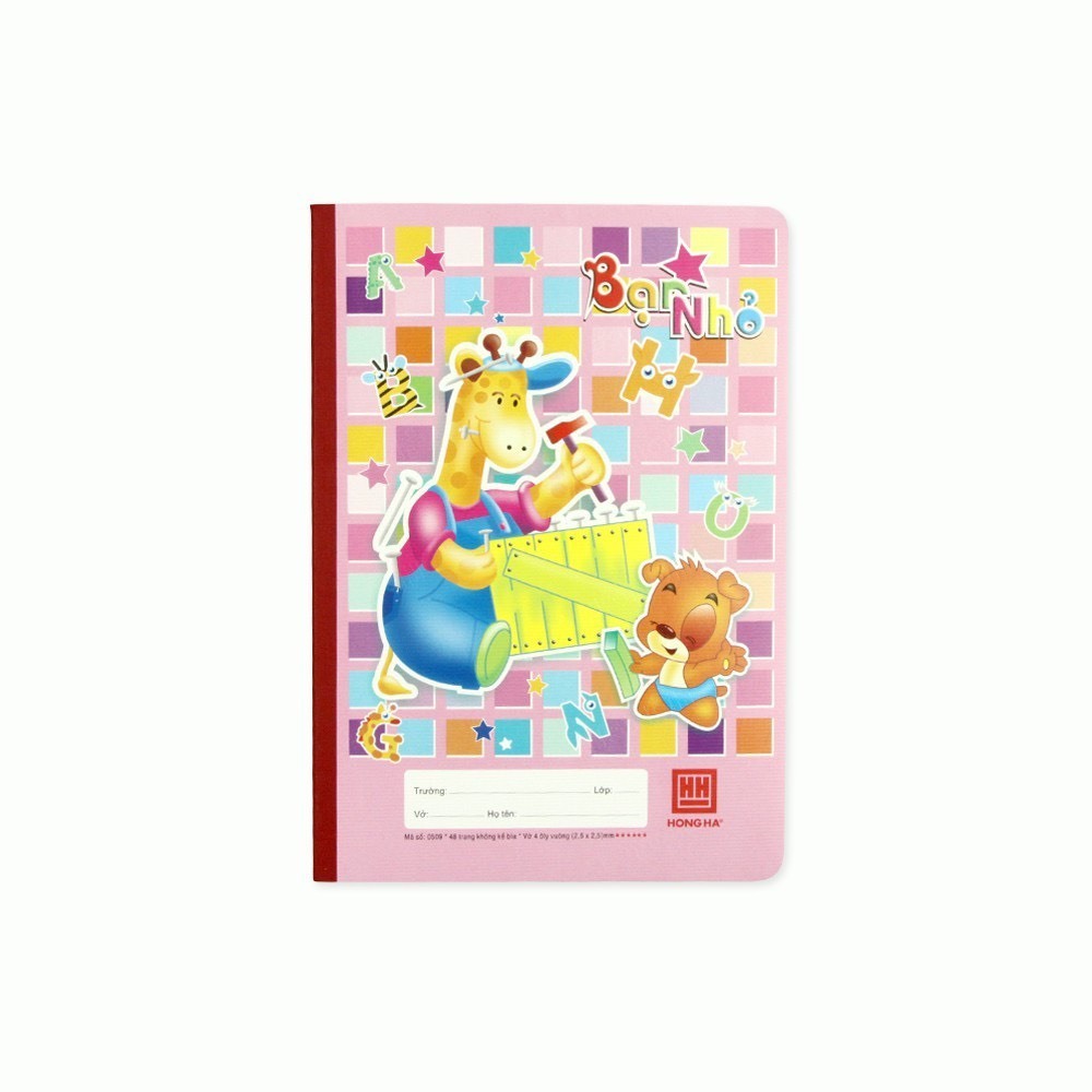 Combo 10 cuốn - Vở 4 Ô ly 48 trang School Bạn Nhỏ Hồng Hà - 0509