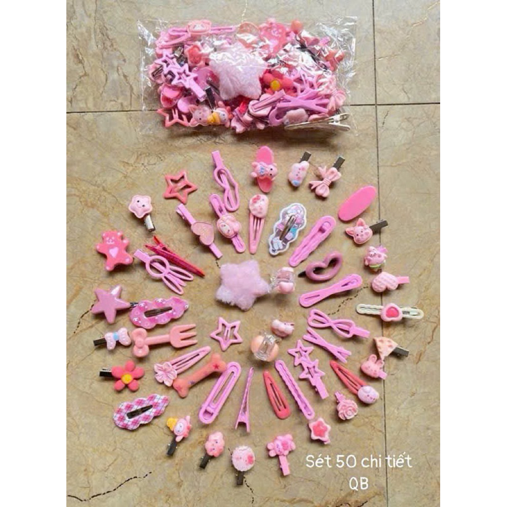 Set 50 Kẹp Tóc Dễ Thương Ngọt Ngào Kẹp Phụ Kiện Kẹp Tóc Xinh Xắn