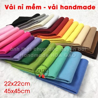Vải nỉ mềm vải may gấu bông 22x22  45x45 HOA GẠO vải nỉ làm đồ handmade vải lót túi handmade giấy nỉ