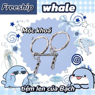 Móc khóa cá voi bằng len handmade