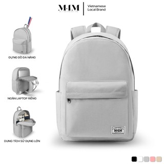  Balo đi học nữ nam M4M BASIC Backpack BM001 Cặp học sinh chống nước nhiều ngăn đựng laptop 15.6 inch 