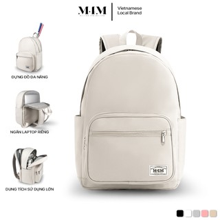  Balo đi học M4M NEW BASIC Backpack BM002 Cặp nữ nam chống nước nhiều ngăn đựng laptop 15.6 inch 