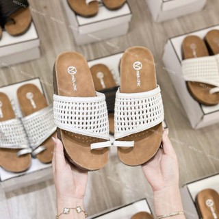 Dép Nữ MIDU NAYA Quai Đan Giả Mây Kẹp Ngón, Đế Trấu Êm Nhẹ 3 Màu 3 Phân
