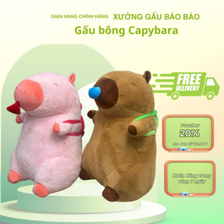 Capybara 1m2 ( tang qua ) gôi ôm khổng lồ dáng ngồi Gấu bông hot rút mũi tặng kèm balo rùa