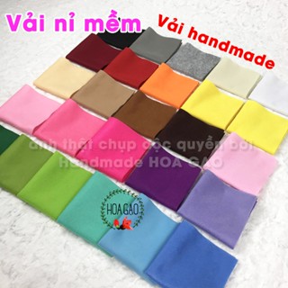 Vải nỉ mềm, vải dạ HGM22 khổ 22cm, 45cm may treo nôi, handmade 26 màu