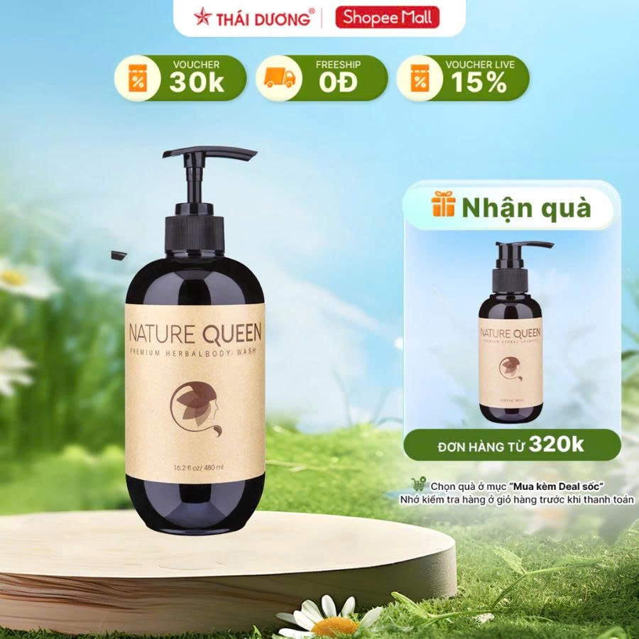 [live ] mua 2 sữa tắm nature queen tặng 1 sữa tắm nature queen chai 500ml