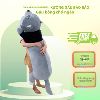 CHÓ NGÁO 1M6 THÚ NHỒI BÔNG ,gấu bông chó ngáo husky  gối ôm dài to khổng lồ quà tặng