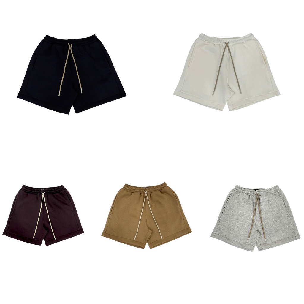 Quần short đùi nam nữ thun nỉ bông V2 cotton trơn basic EWIGEN , thể thao , đứng form , trên gối , g
