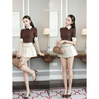  SÉT ÁO THUN TAY PHA CỔ KÈM CHÂN VÁY CHOUCHOU 