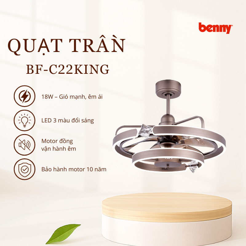 Quạt Trần Magari BFC22KING Hàng chính hãng