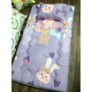 Nệm Topper Bé Trải Sàn – Tiện Lợi Mang Đi Học, Đi Chơi, Có Gối, 80x140cm