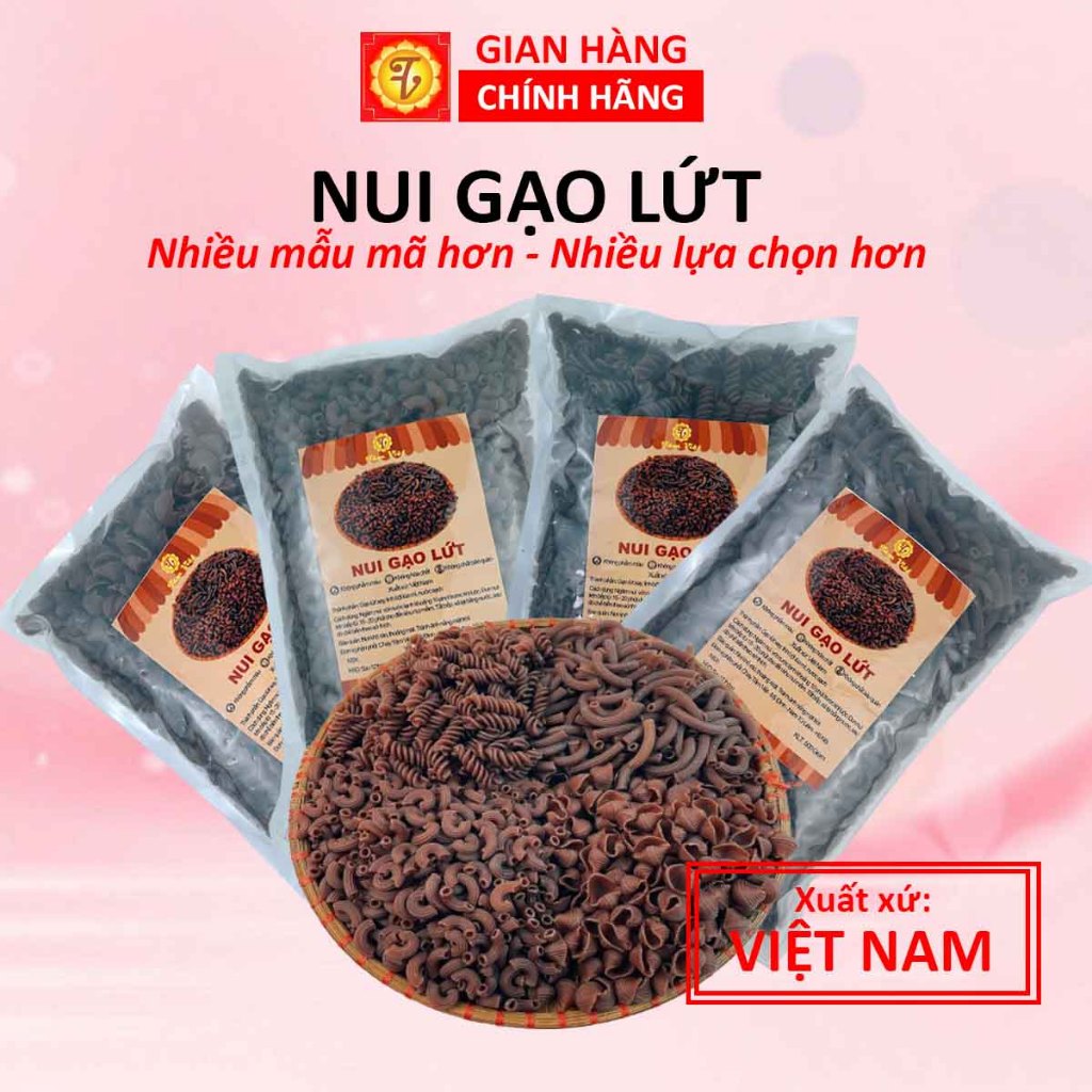 Nui gạo lứt, nui ống, nui sò, nui xoắn, nui chữ C, eatclean, giảm cân, ăn dặm, ăn kiêng, nui chay