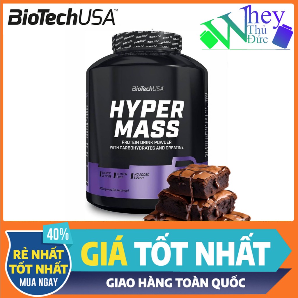 Hyper Mass Biotech 4kg vị Dâu – Mass Gainer Cao Cấp, Dành Cho Người Gầy Khó Tăng Ký