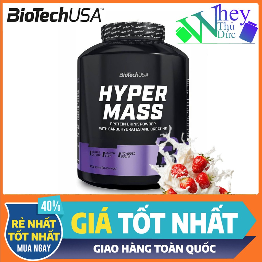 Hyper Mass Biotech 4kg vị Socola – Mass Gainer Cao Cấp, Dành Cho Người Gầy Khó Tăng Ký