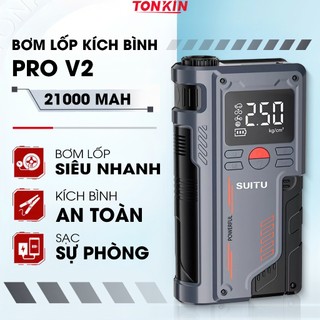  BƠM LỐP KÍCH BÌNH Ô TÔ V2 PRO 21.000mAh 4in1 Tonkin - Tổng hợp Bơm lốp Kích bình Đèn chiếu sáng và Sạc dự phòng 