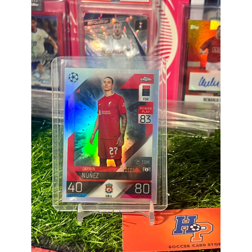 Thẻ bóng đá Darwin Nunez Refractor Topps Match Attax Chrome 2022/23