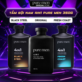 Sữa Tắm Gội Nam 4in1 Pure Men Natural Vegan, Hương Nước Hoa Nam Tính (350ml)