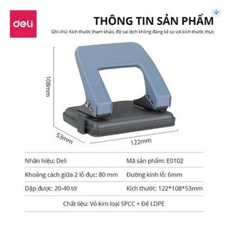 Bấm 2 lỗ Deli 0104