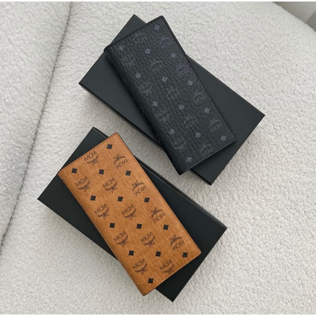 Ví MCM Continental Wallet in Visetos Original Large Cognac Màu Nâu / Đen