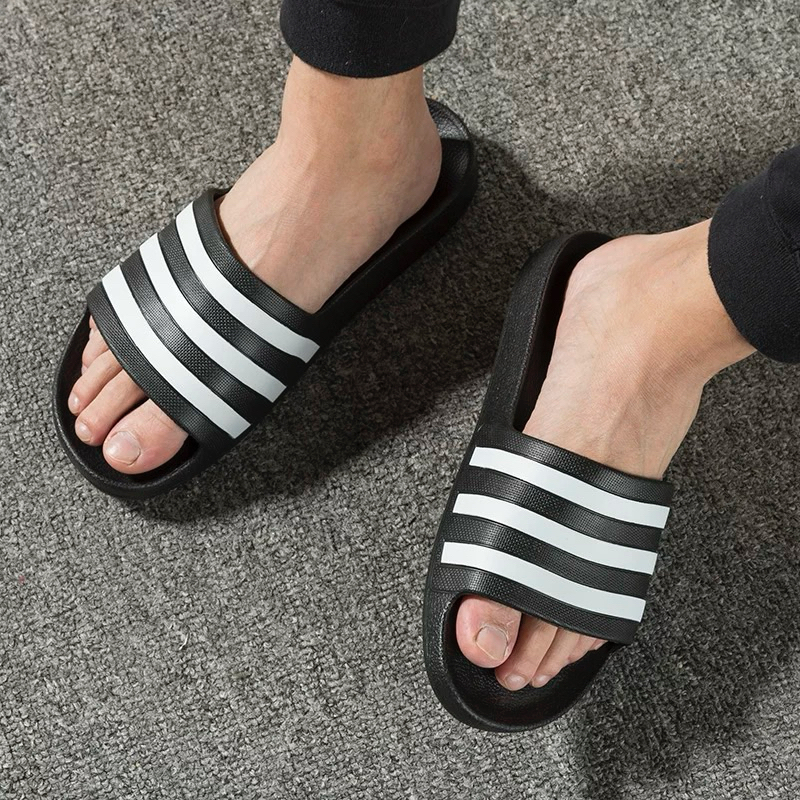 Dép thể thao nam 3 sọc đúc cao su chống trượt,dép đúc nguyên khối họa tiết dập nổi sắc nét