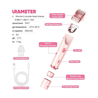 Máy Cạo Lông 2 Trong 1 – Tỉa Bikini & Mặt Vùng Kín, Nách – Chống Nước, Dịu Nhẹ, Không Đau Rát