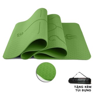 Thảm Yoga Định Tuyến TPE Dày 8mm 2 Lớp Cao Cấp Chống Trượt Tuyệt Đối + Túi Đựng 