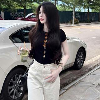 Áo Thun Tăm Tay Cộc Mix Hoa Dành Cho Nữ By Trang Mun D62