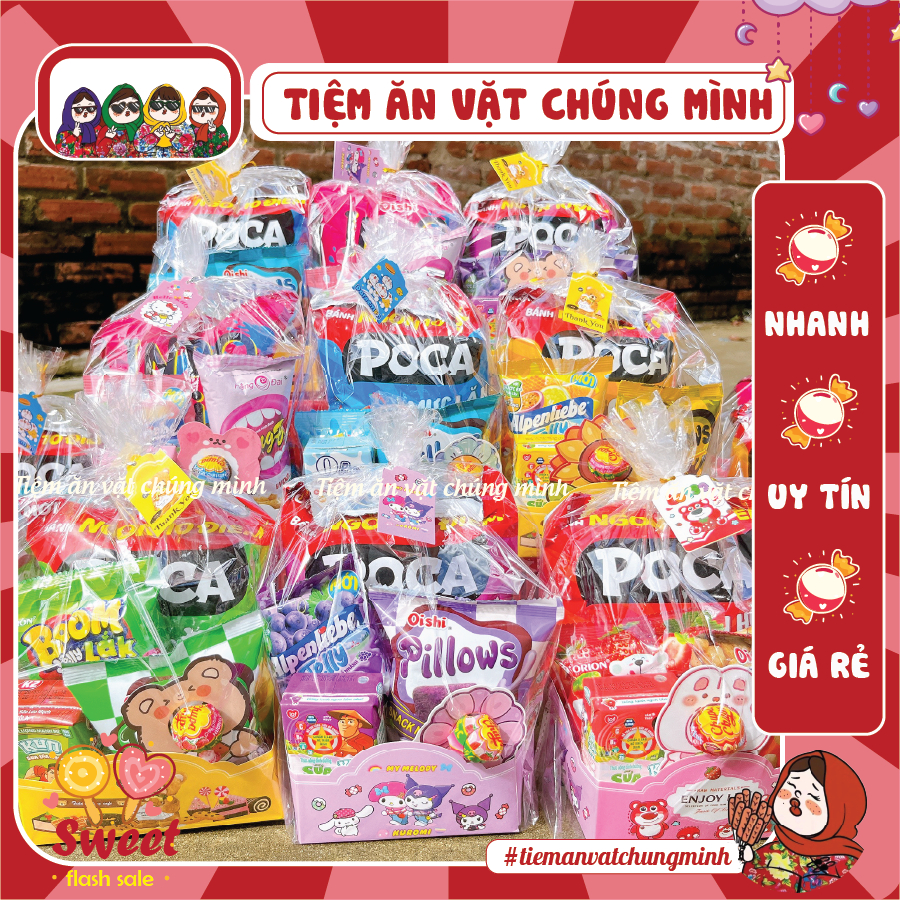 Túi Bánh Kẹo 6 màu Xinh Ngon Mix Theo Tone Màu, Tặng Quà, Sinh Nhật Người Yêu, Các Bé Siêu Dễ Thương