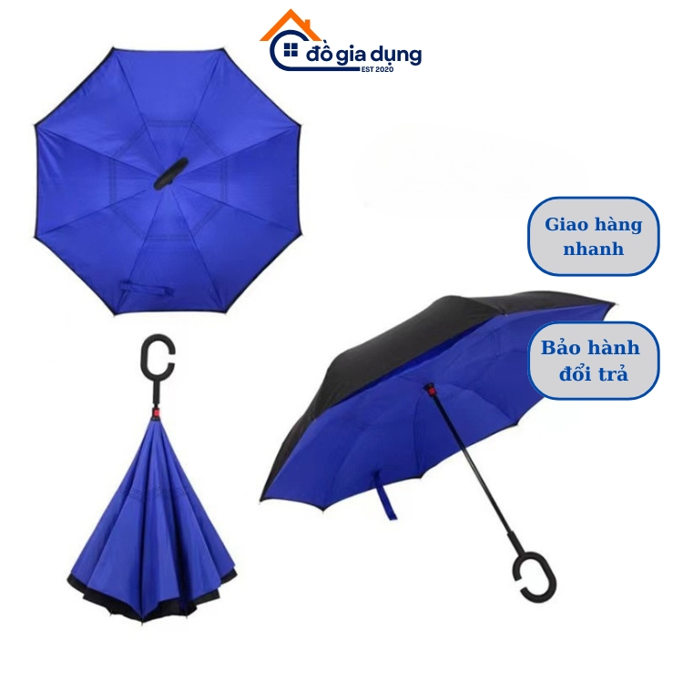 Ô Gấp Ngược Thông Minh Đi Ô Tô Kiểu Nhật, Dù Mở Ngược 2 Lớp Cán Chữ C Chống Thấm Tiện Lợi