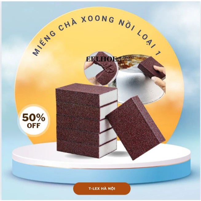 Miếng Cọ Xoong Nồi Chảo - Đồ Inox - Cọ Chà Bồn Sứ Không Xước - Loại 1 tinh chất bưởi bồ kết