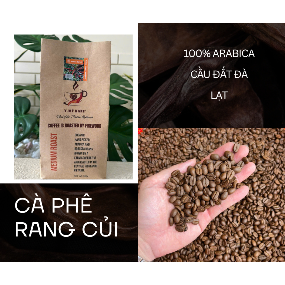 Cafe Arabica Cầu Đất 100% cafe nguyên chất rang củi