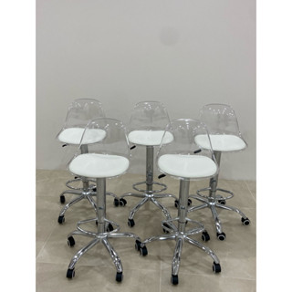  Ghế quầy bar makeup trong suốt   chân cao có bánh xe   