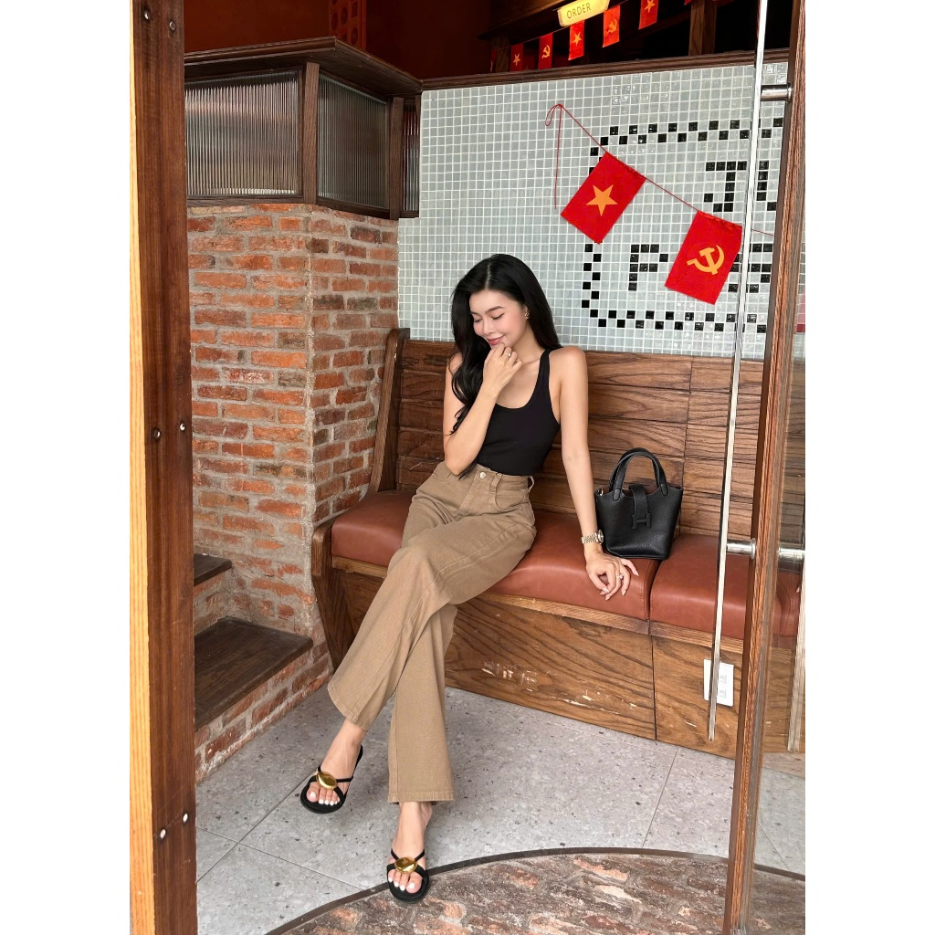 THE QUẠO - Quần Jean Nữ Lưng Cao Ống Suông Nhiều Màu Basic ( Dài 95cm - 100cm - 105cm) R1604_419 | BigBuy360 - bigbuy360.vn