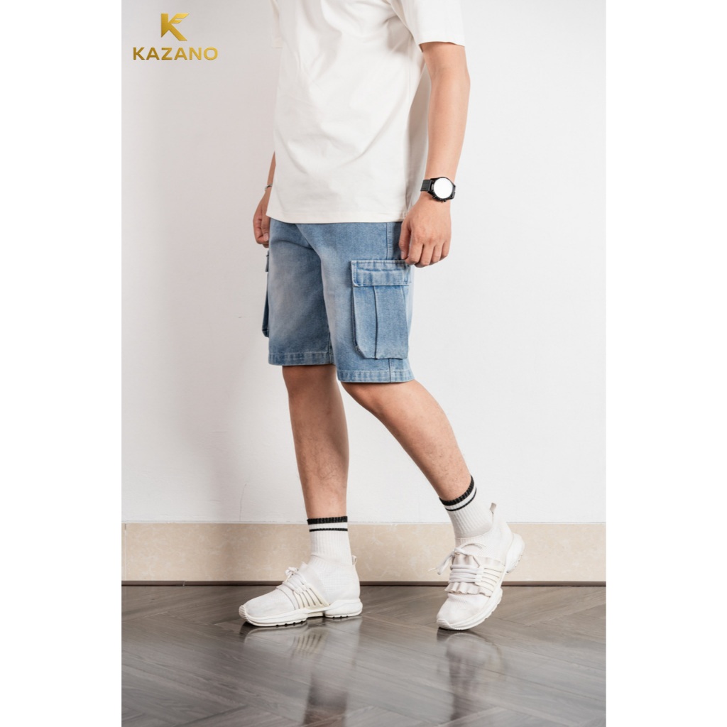 Short Jean Nam KAZANO MK02 - Form Rộng, Túi Hộp Siêu Tiện Lợi