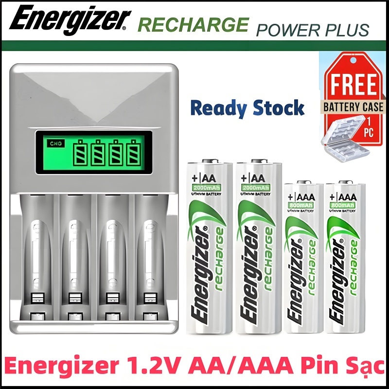 Energizer Pin Sạc Vỉ 4/8 Viên AA/2450mAh AAA/900mAh NI-MH 2A/3A 1.2V Bộ Sạc nguyên bản 100% Made In USA Chính Hãng