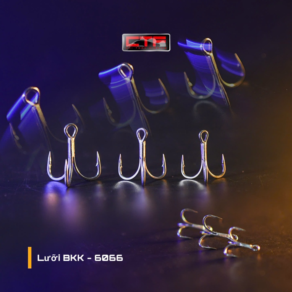 ( Combo 10 lưỡi BKK ) Lưỡi BKK 6066 4X ba tiêu câu cá số 4,6,8 chính hãng