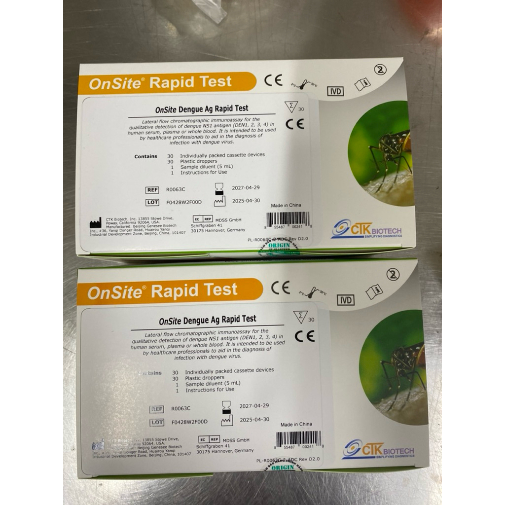 Test Sốt xuất huyết Dengue Ag- Onsite Ctk (date 10/2027)