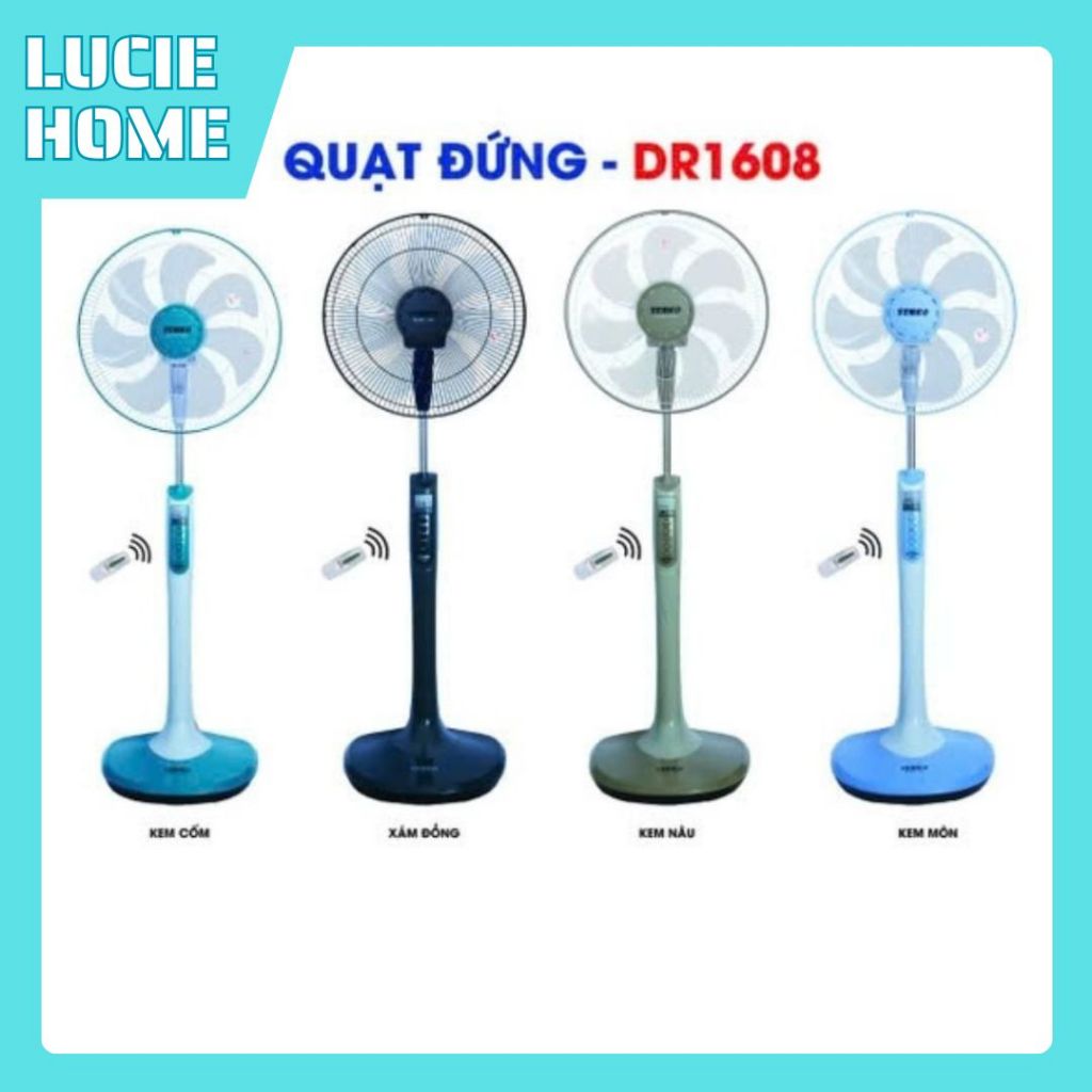 Quạt cây đứng điều khiển từ xa SENKO DR1608, Công suất 65W, Sải cánh 390mm, Bảo hành chính hãng