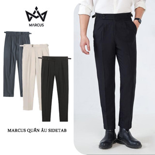  Quần Âu Nam Sidetab Cạp Cao Hàn Quốc Vải Co Giãn Lưng Cao Ống Suông Phong Cách Thời Trang QCC 