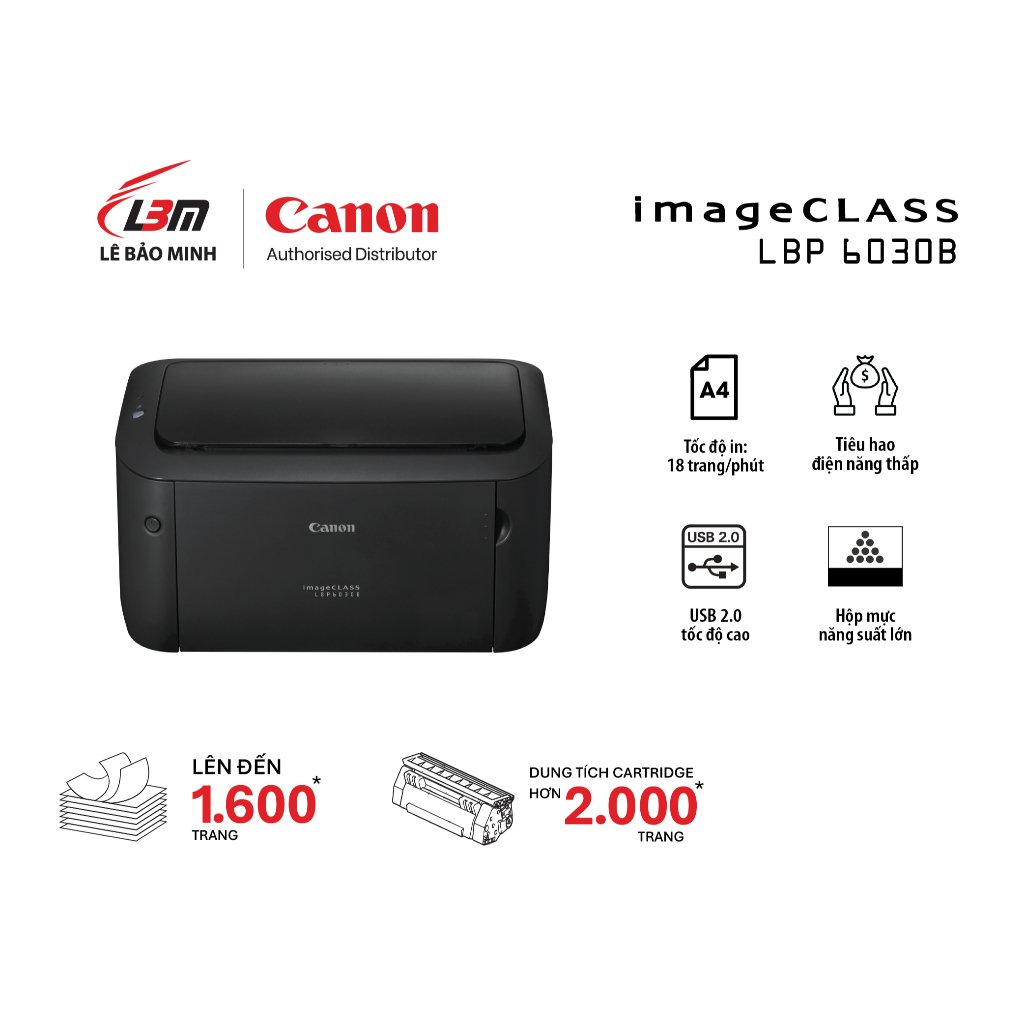 Máy In Laser Đơn Năng Canon LBP 6030B (đã bao gồm hộp mực Canon 325) - Hàng Canon Việt Nam