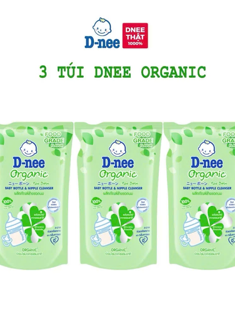 ( Combo 3 túi Tặng 2)rửa bình sữa, rau củ Fama Gold Dnee Baby Việt Nam chính hãng