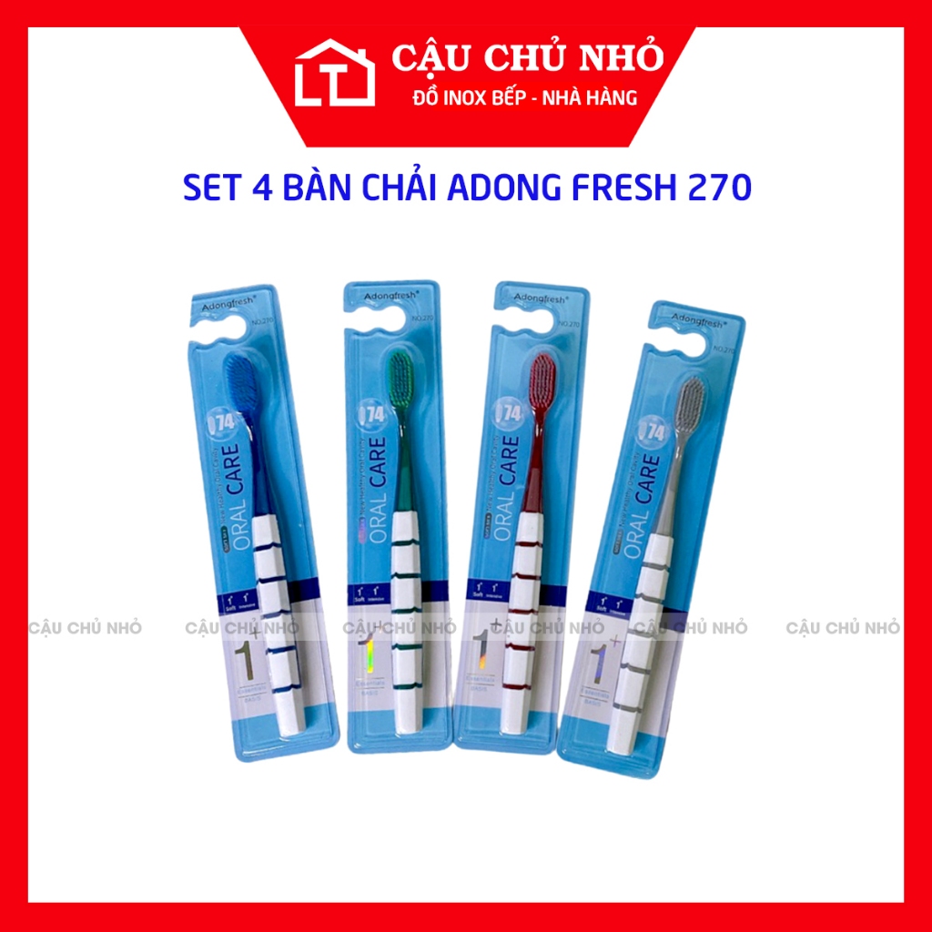 set 4 bàn chải đánh răng Adongfresh lông mềm, bàn chải đánh răng Adong anh quốc cho người lớn và cho bé