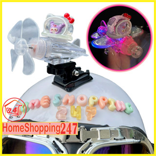 Máy bay phát sáng nhân vật hoạt hình gắn mũ bảo hiểm, trang trí xe máy ô tô xe đạp điện