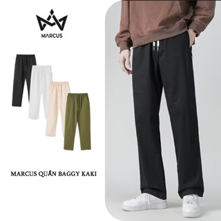 Quần Dài Kaki MARCUS Dáng Baggy Ống Suông Cạp Chun Unisex Nam Nữ , Quần Tây Âu Vải Kaki Mềm Mại QBK