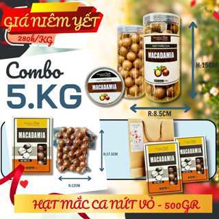 {5 kg} Hạt Mắc ca Daklak nứt vỏ oganic loại 1 có khóa tách macca hộp 500g nắp vặn hạt dinh dưỡng ăn vặt - XUONGHATTA