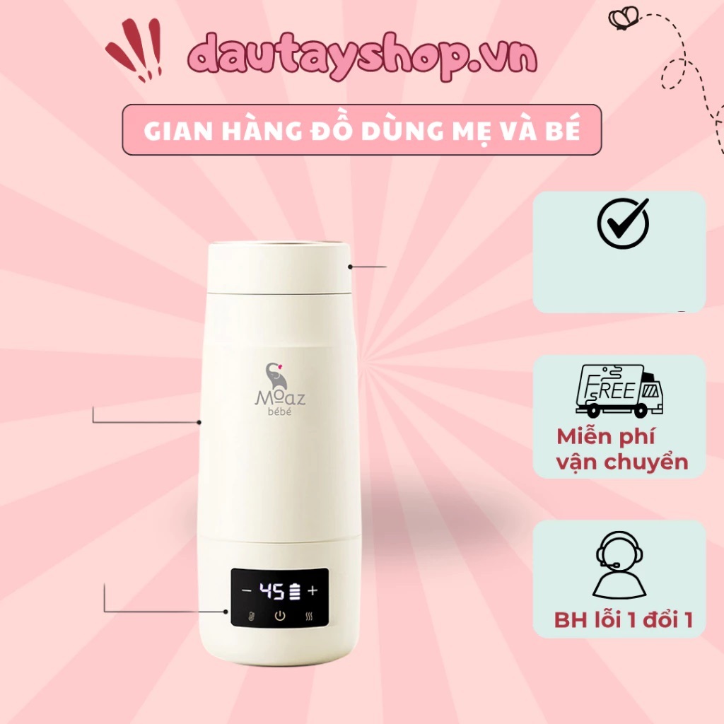 Dây sạc Bình đun nước pha sữa di động Moaz bebe MB058- Cục Sạc Nguồn, Adapter Nguồn HÀNG CHUẨN